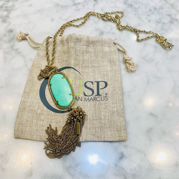 Kendra Scott Rayne Tassel Pendant Necklace Mint - Picture 3 of 3